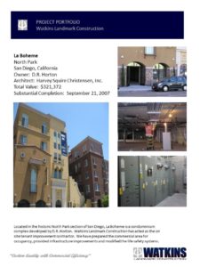 La Boheme construction project southern california